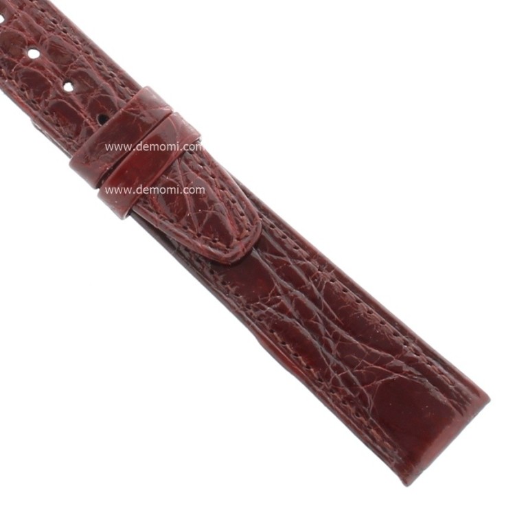 Zenith Cinturino Coccodrillo Rosso Bordeaux 16/14 mm cucito piatto spessore 2,5/3 mm lunghezza 75/115 mm