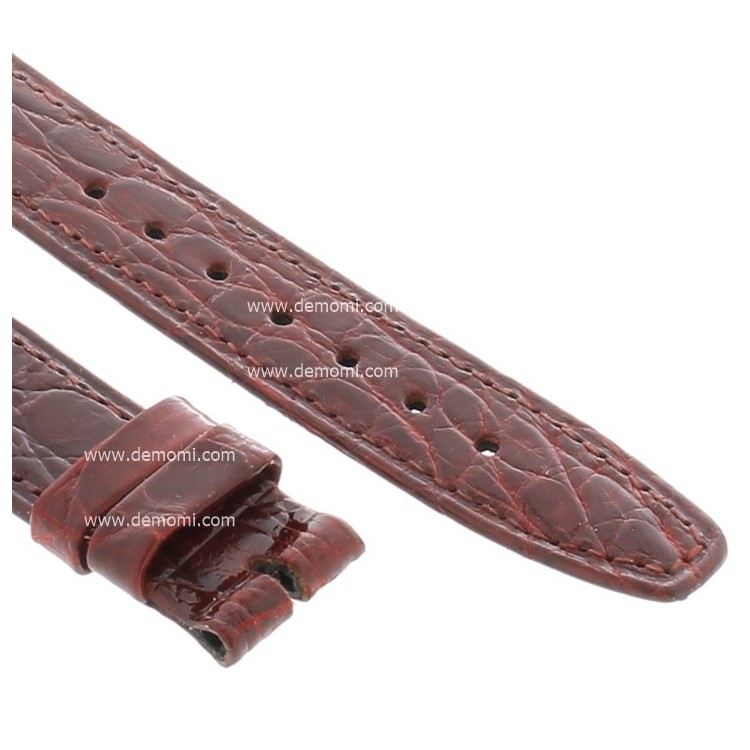 Zenith Cinturino Coccodrillo Rosso Bordeaux 16/14 mm cucito piatto spessore 2,5/3 mm lunghezza 75/115 mm