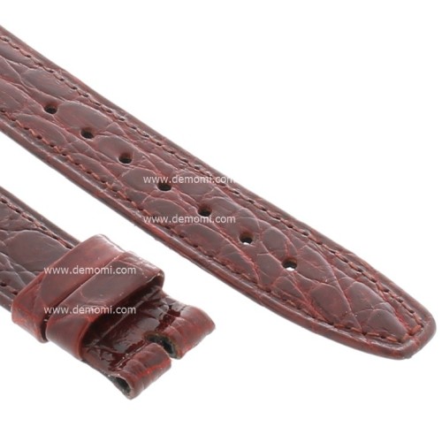 Zenith Cinturino Coccodrillo Rosso Bordeaux 16/14 mm cucito piatto spessore 2,5/3 mm lunghezza 75/115 mm