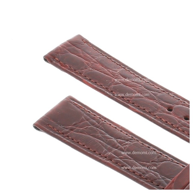 Zenith Cinturino Coccodrillo Rosso Bordeaux 16/14 mm cucito piatto spessore 2,5/3 mm lunghezza 75/115 mm