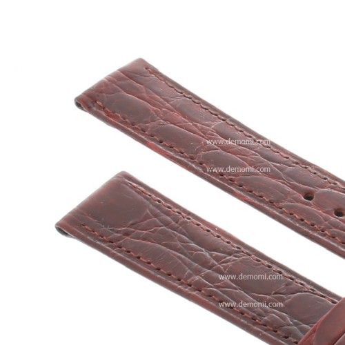 Zenith Cinturino Coccodrillo Rosso Bordeaux 16/14 mm cucito piatto spessore 2,5/3 mm lunghezza 75/115 mm