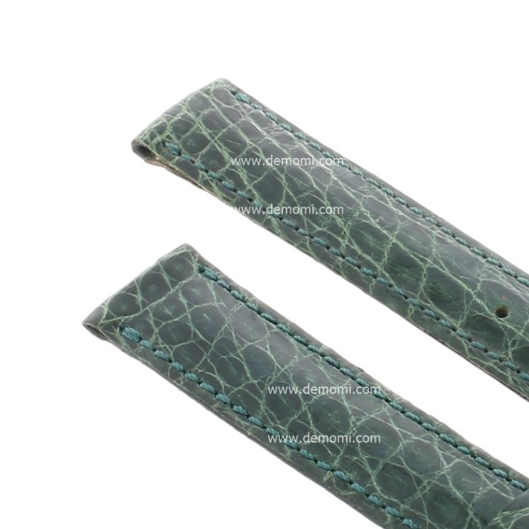 Zenith Cinturino Coccodrillo Verde  16/14 mm cucito piatto spessore 2,5/3 mm lunghezza 75/115 mm