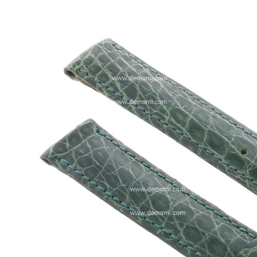 Zenith Cinturino Coccodrillo Verde  16/14 mm cucito piatto spessore 2,5/3 mm lunghezza 75/115 mm