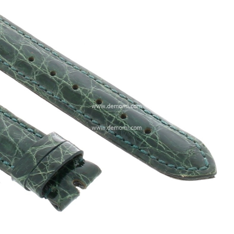 Zenith Cinturino Coccodrillo Verde  16/14 mm cucito piatto spessore 2,5/3 mm lunghezza 75/115 mm