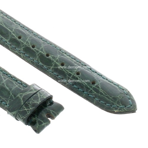 Zenith Cinturino Coccodrillo Verde  16/14 mm cucito piatto spessore 2,5/3 mm lunghezza 75/115 mm