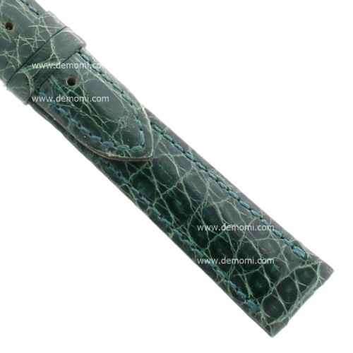 Zenith Cinturino Coccodrillo Verde  16/14 mm cucito piatto spessore 2,5/3 mm lunghezza 75/115 mm