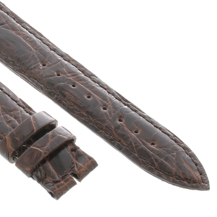 Cinturino Coccodrillo Marrone Testa di Moro Lucido 18/16 forma classica