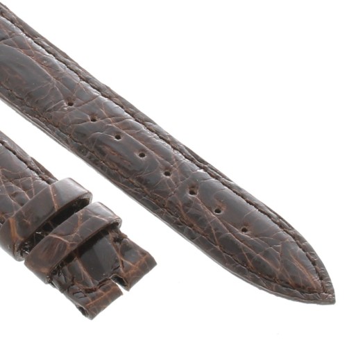Cinturino Coccodrillo Marrone Testa di Moro Lucido 18/16 forma classica