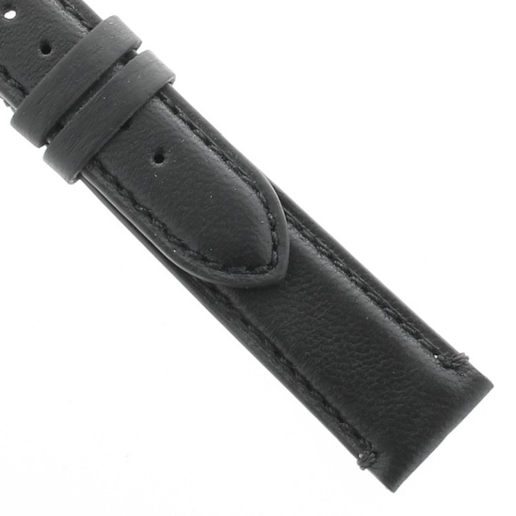 Cinturino Agnello Cucito a Mano Nero opaco 18/16 mm classico