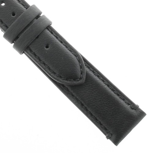 Cinturino Agnello Cucito a Mano Nero opaco 18/16 mm classico