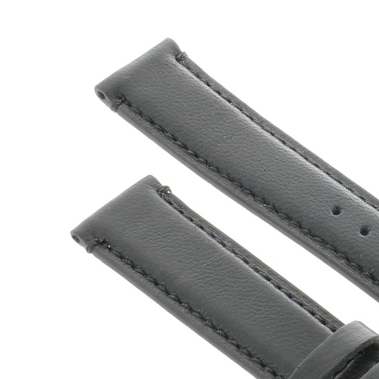 Cinturino Agnello Cucito a Mano Nero opaco 18/16 mm classico