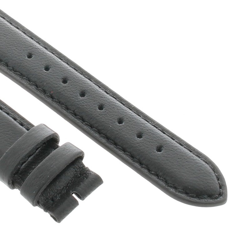 Cinturino Agnello Cucito a Mano Nero opaco 18/16 mm classico