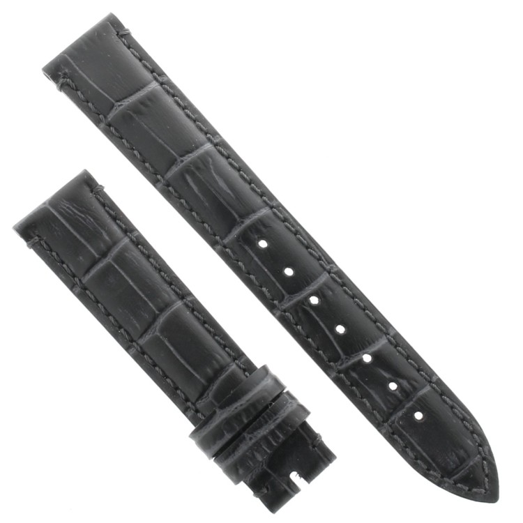 Cinturino Cucito a Mano Stampa Alligatore Nero opaco 18/16 mm classico