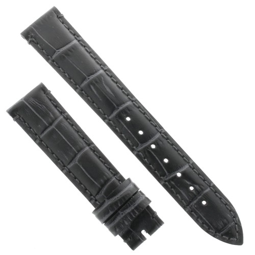 Cinturino Cucito a Mano Stampa Alligatore Nero opaco 18/16 mm classico