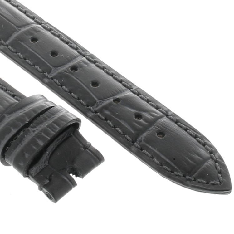 Cinturino Cucito a Mano Stampa Alligatore Nero opaco 18/16 mm classico