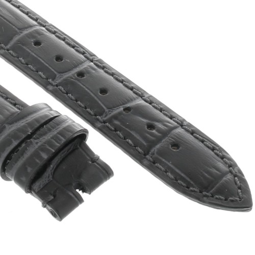 Cinturino Cucito a Mano Stampa Alligatore Nero opaco 18/16 mm classico