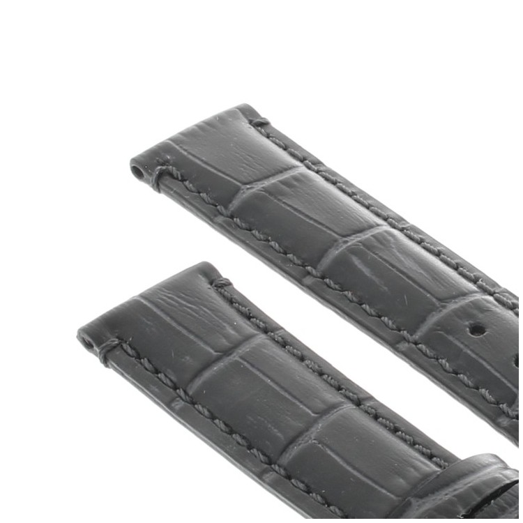 	Cinturino Cucito a Mano Stampa Alligatore Nero opaco 18/16 mm classico