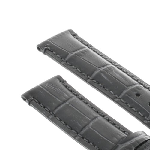 Cinturino Cucito a Mano Stampa Alligatore Nero opaco 18/16 mm classico