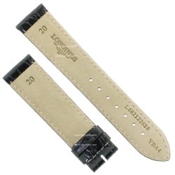Longines Cinturino Stampa Coccodrillo Nero Lucido 20/18 mm 2