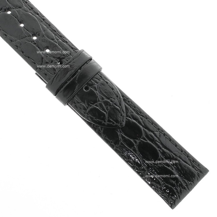 Longines Cinturino Stampa Coccodrillo Nero Lucido 20/18 mm