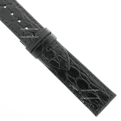 Longines Cinturino Stampa Coccodrillo Nero Lucido 20/18 mm