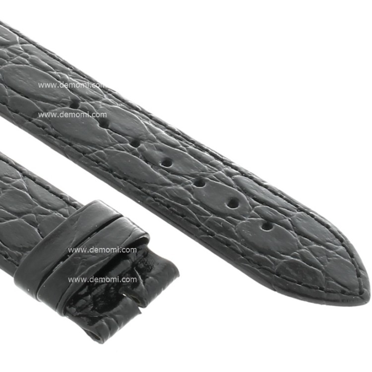 Longines Cinturino Stampa Coccodrillo Nero Lucido 20/18 mm
