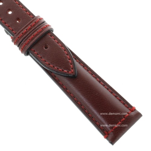 Cinturino Pelle Cuoio Inglese Rosso Bordeaux opaco 18/16 mm B43B classico