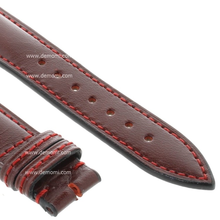 Cinturino Pelle Cuoio Inglese Rosso Bordeaux opaco 18/16 mm B43B classico