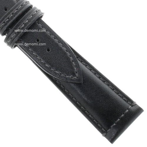 Cinturino Pelle Cuoio Inglese Nero opaco 20/16 mm B43B classico
