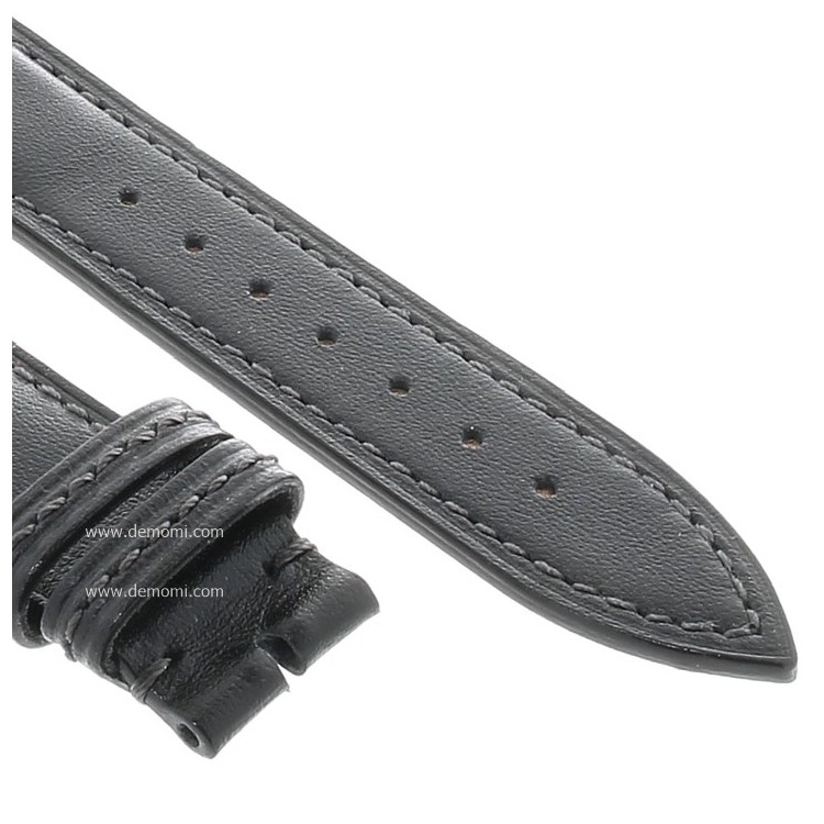 Cinturino Pelle Cuoio Inglese Nero opaco 20/16 mm B43B classico
