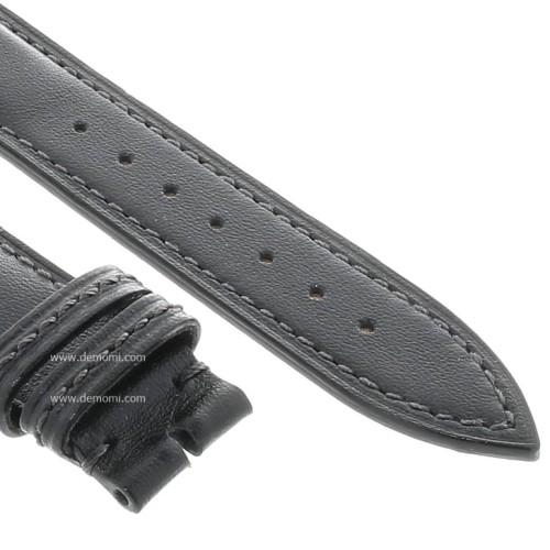 Cinturino Pelle Cuoio Inglese Nero opaco 20/16 mm B43B classico