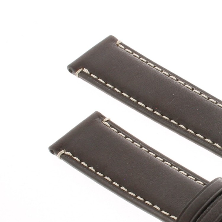 Cinturino Pelle Vitello Marrone Moka 18/16 mm B35B classico cucitura chiara