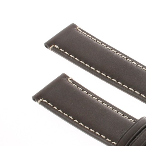 Cinturino Pelle Vitello Marrone Moka 18/16 mm B35B classico cucitura chiara