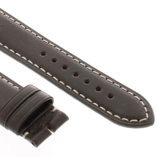 Cinturino Pelle Vitello Marrone Moka 18/16 mm B35B classico cucitura chiara