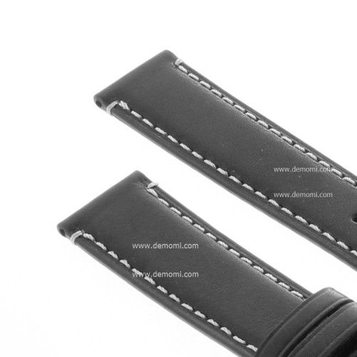 Cinturino Pelle Vitello Nero 18/16 mm B35B classico cucitura chiara