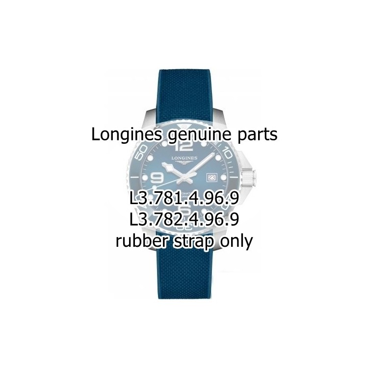 Longines Cinturino Caucciù Blu FDA 21/19 mm Hydroconquest Ceramic L3.781.4 , L3.782.4