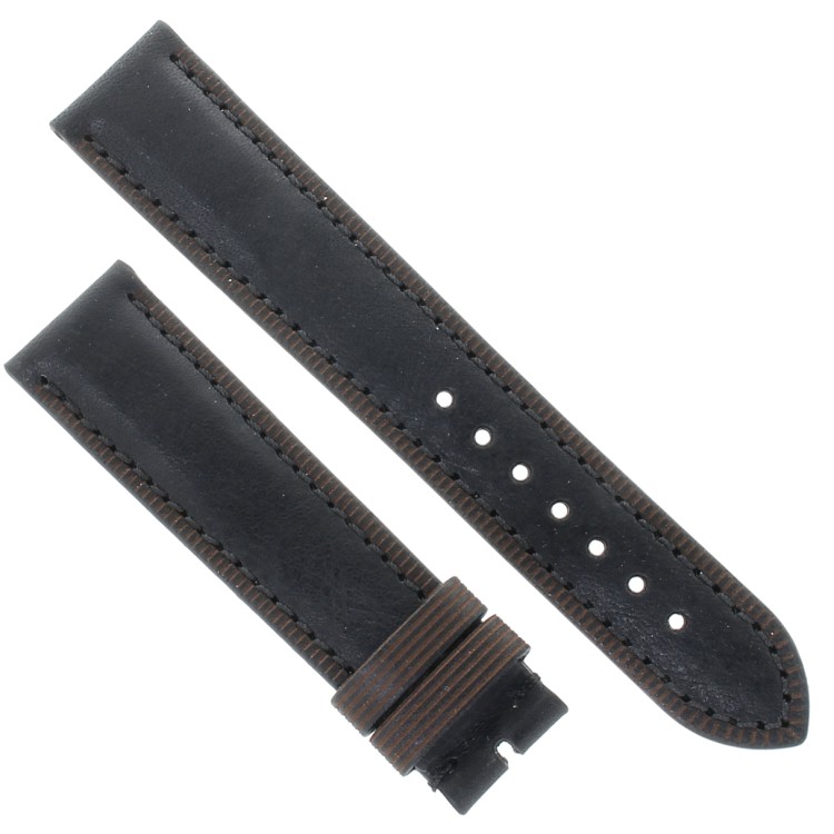 Cinturino Pelle Vitello Bordo Merlato Nero opaco 18/16 mm B40B classico