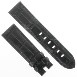 Cinturino Sartoriale Stampa Alligatore Nero Opaco 22/20 mm  per Montblanc Timewalker
