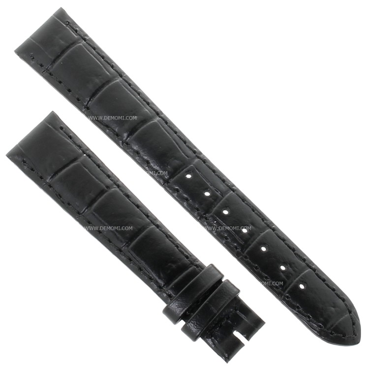 Longines Cinturino stampa alligatore nero opaco 15/12 mm