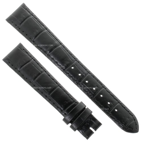 Longines Cinturino stampa alligatore nero opaco 15/12 mm