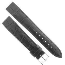 Cinturino aperto Sartoriale Stampa Alligatore nero per ansa fissa 20/16 mm B3B cucito