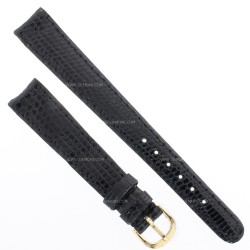 Cinturino Lucertola Nero Lucido 14/10 Piatto B20N orma classica