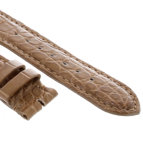 Cinturino Sartoriale Alligatore Marrone Naturale Medio Opaco 20/16 mm B40B classico