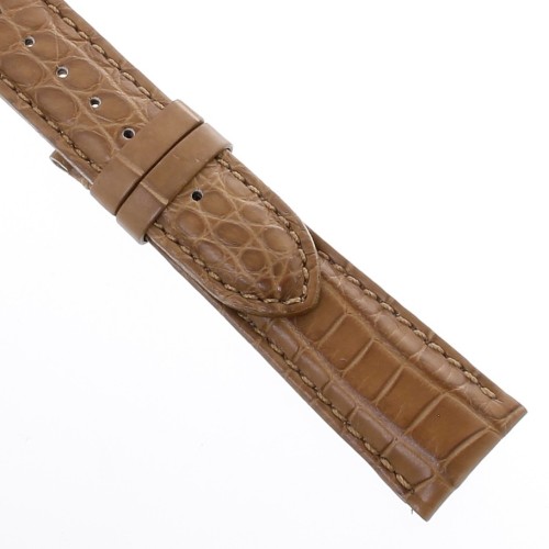 Cinturino Sartoriale Alligatore Marrone Naturale Medio Opaco 20/16 mm B40B classico