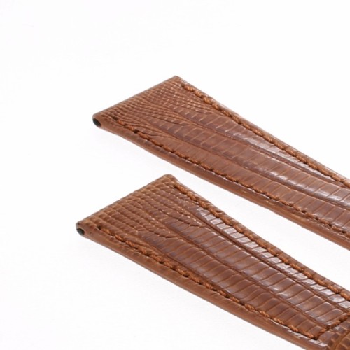 Cinturino Sartoriale Lucertola Tejus Marrone Lucido 20/14 mm B22B forma classica