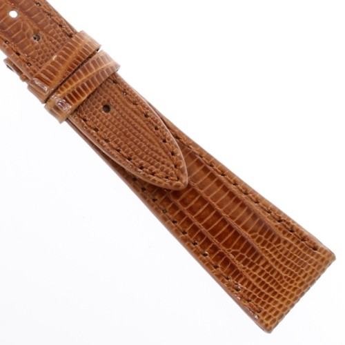 Cinturino Sartoriale Lucertola Tejus Marrone Lucido 20/14 mm B22B forma classica