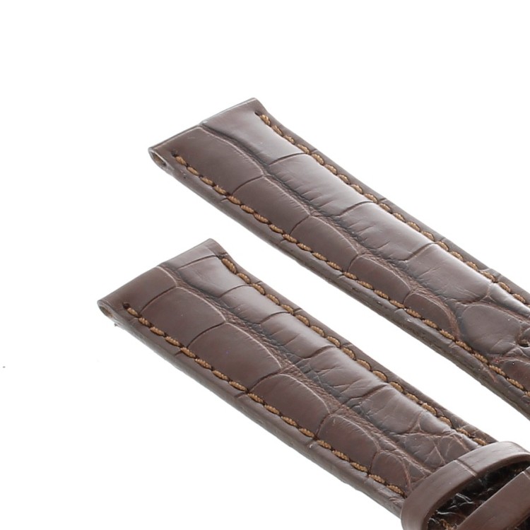 Cinturino XL Alligatore Marrone Opaco 20/16 mm forma classica