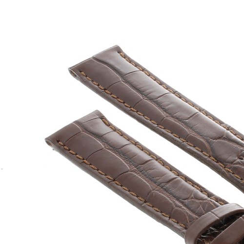 Cinturino XL Alligatore Marrone Opaco 20/16 mm forma classica