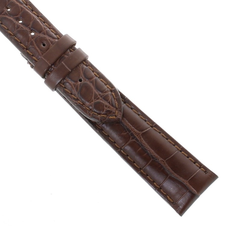 Cinturino XL Alligatore Marrone Opaco 20/16 mm forma classica