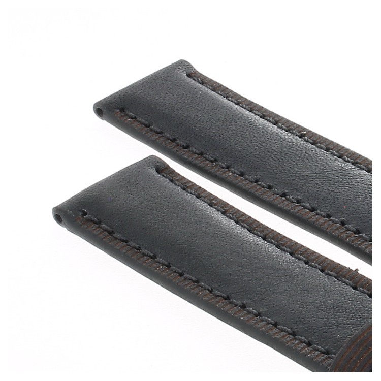 Cinturino Pelle Vitello Bordo Merlato Nero opaco 18/16 mm B40B classico